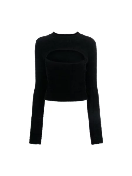 Dzianinowy sweter Moschino czarny