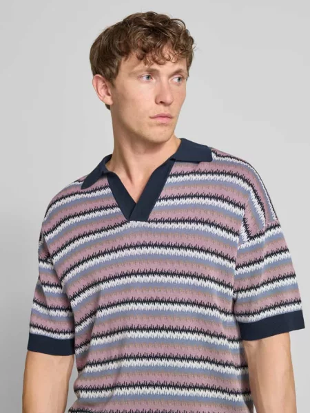 Koszulka polo o kroju oversized z dekoltem w serek model ‘LAURENZZO’ Drykorn