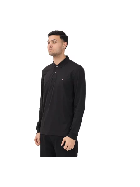 Koszulka polo Tommy Hilfiger z długim rękawem czarna