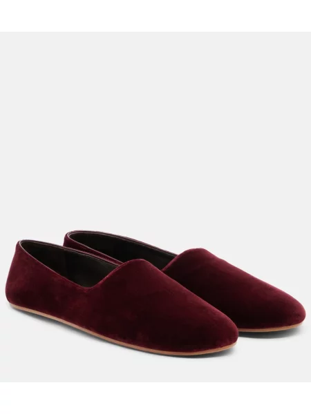 Chiloți The Row de catifea slip-on bordo