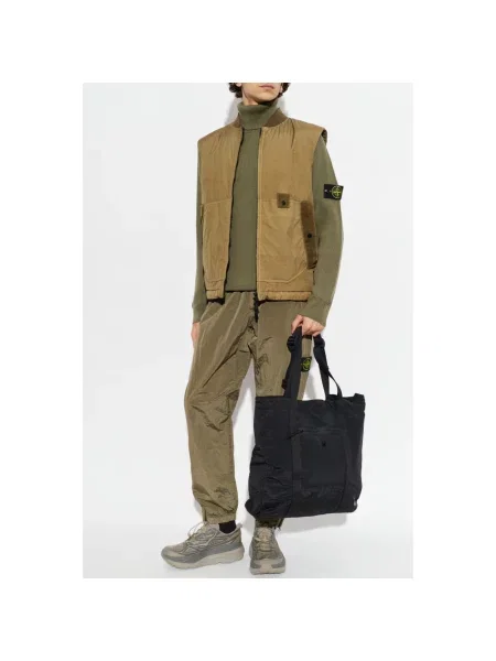 Sweter Stone Island wełniany z kamieniami zielony