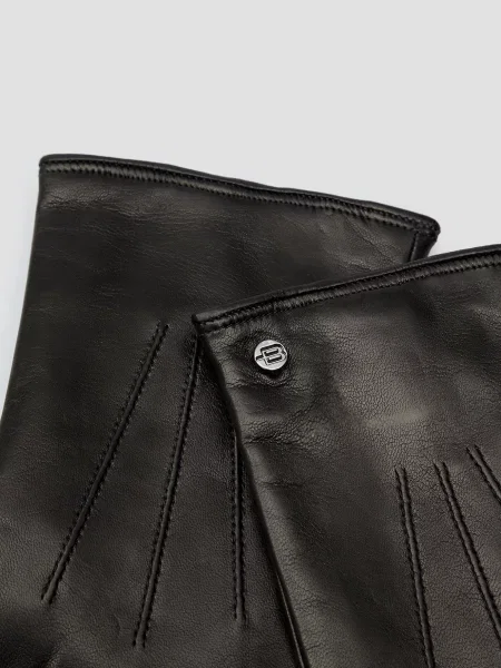 Кожаные перчатки Baldinini черные