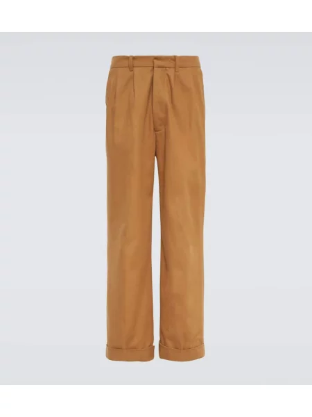 Nagubane hlače Wales Bonner iz kašmirja bež