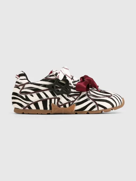 Naked Wolfe Adored Zebra Pony sneakers pentru femei din piele alb