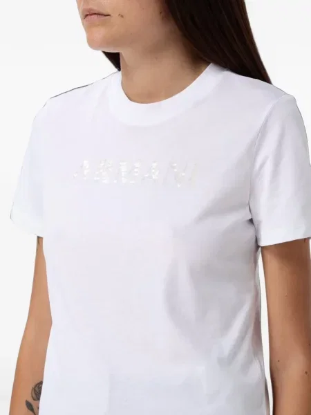 Flitteres póló Emporio Armani fehér