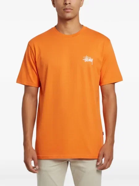 Tricou Stüssy cu imagine cu decolteu rotund portocaliu