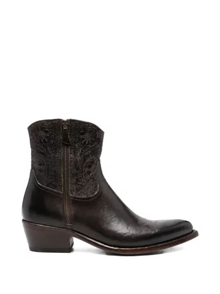 Botine Eraldo cu model floral maro