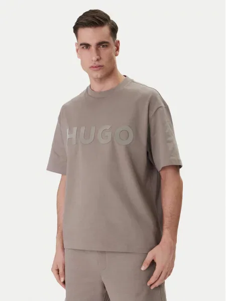 HUGO Tricou Dinkee Oversize bej