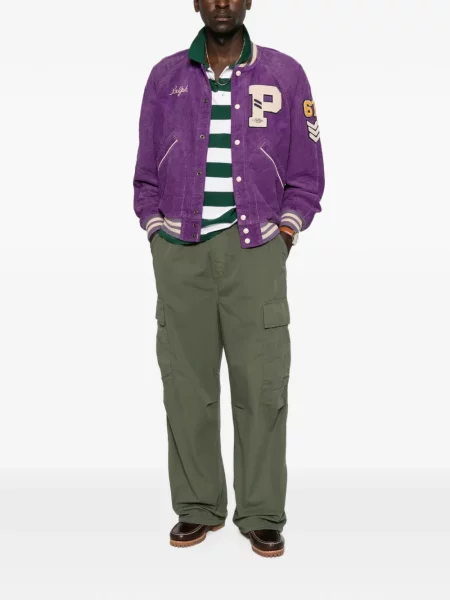 Яке Polo Ralph Lauren от рипсено кадифе с автограф бяло