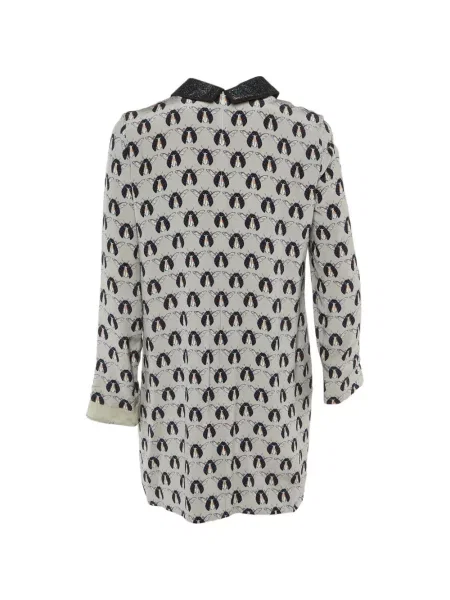 Rochie mini Victoria Beckham de mătase cu imagine gri