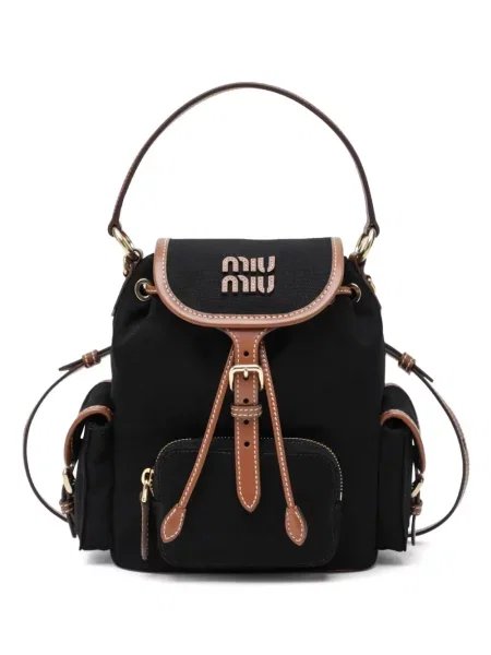 Rucsac Miu Miu din piele cu autograf negru