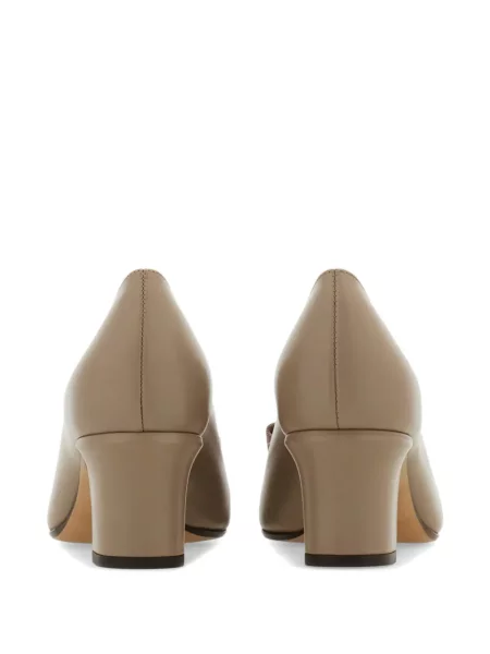 Pantofi cu toc Ferragamo cu funde cu toc bloc