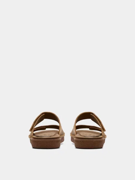 Кожаные шлепанцы Clarks с ремешками коричневые