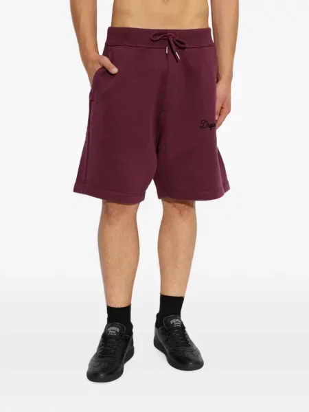 Pantaloni scurți Dsquared2 cu autograf cu cordon roșu