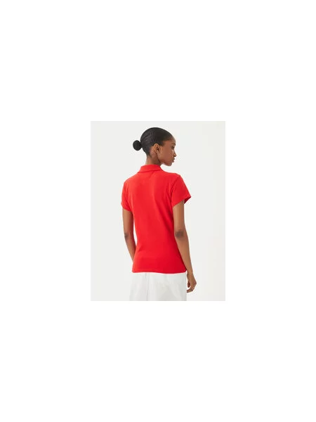Tommy Hilfiger Polo majica Logo Slim Fit rdeča