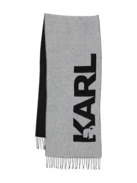 Fular Karl Lagerfeld cu franjuri gri