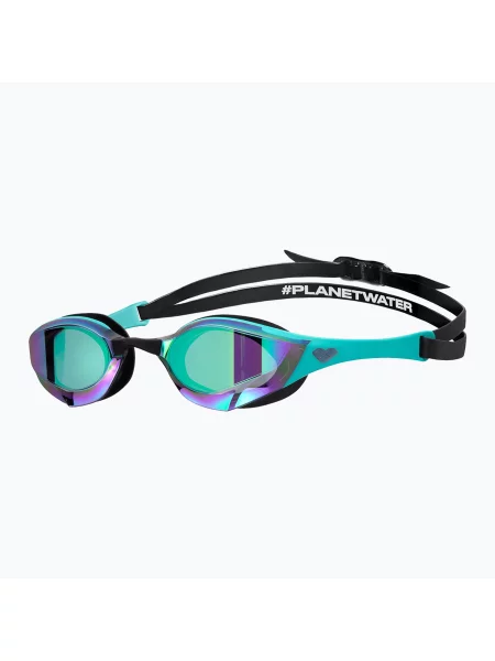 Okulary startowe Arena Cobra Edge Swipe Mirror Emerald Peacock niebieskie