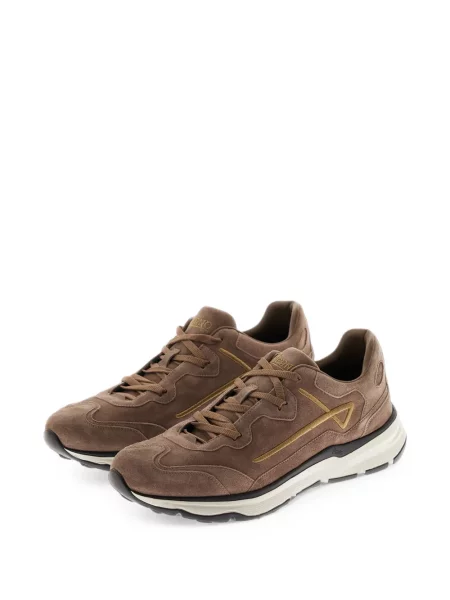 Sneakerși Herno din piele de căprioară maro