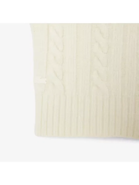 Lacoste Wełniany Sweter Z Wysokim Kołnierzem Z Efektem Patchworku