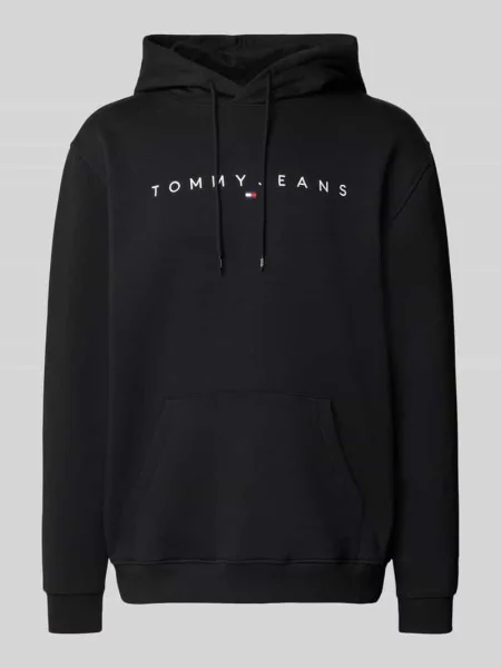 Bluza z kapturem z wyhaftowanym logo Tommy Jeans czarna