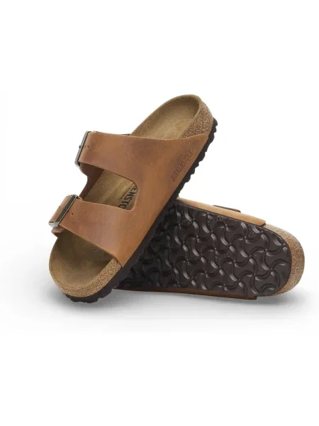 Birkenstock De piele șlapi Arizona | narrow fit maro