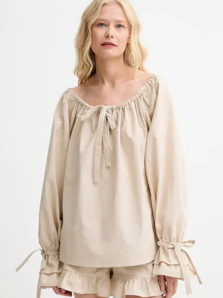 The Sleeper bluză din in uni bej