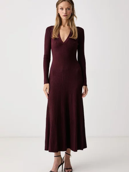 Bardot rochie tricotată cu vâscoză