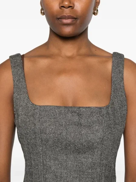 Top Ottod’ame cu model herringbone negru