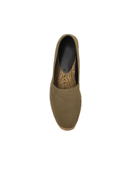 Espadryle Saint Laurent z logo zielone