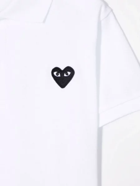 Koszulka polo dziecięca Comme Des Garcons Play biała