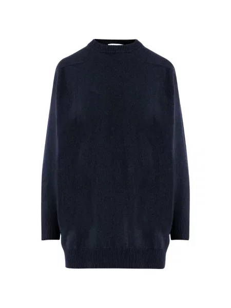 Pulover Jil Sander cu decolteu rotund albastru