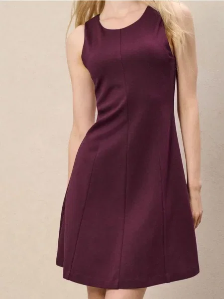 Сукня міді з ажурними вставками бордовий