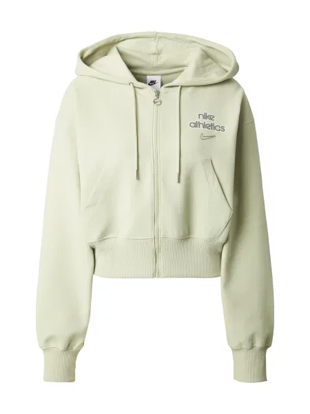 Nike Sportswear Hanorac PHNX FLC gri metalic / verde deschis alb