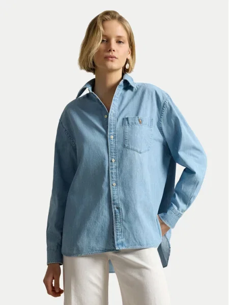 Polo Ralph Lauren cămașă de blugi deschis Oversize albastru
