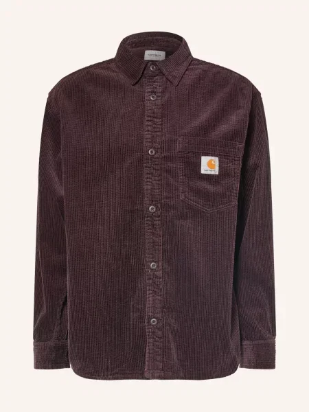 Carhartt Wip Svrchní Košile Z Kordu tmavě červená