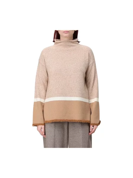 Sweter z golfem Kangra wełniany beżowy