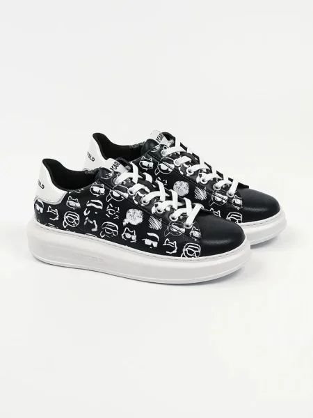 Karl Lagerfeld sneakersy skórzane KAPRI czarny