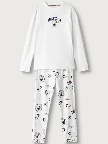 Tommy Hilfiger dvojdielne pyžamo detské x Peanuts biela