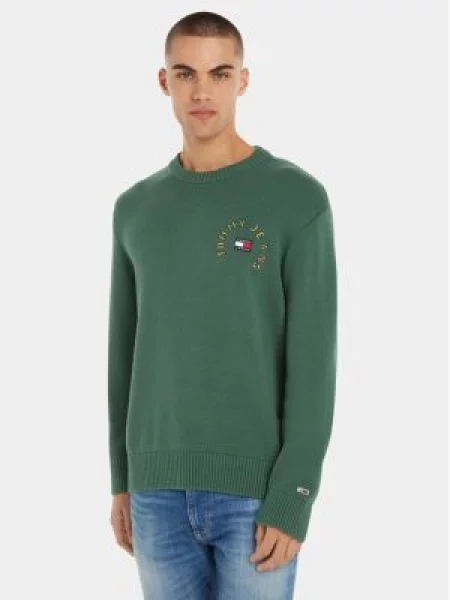 Tommy Jeans Džemper Arched Graphic Crna bijela