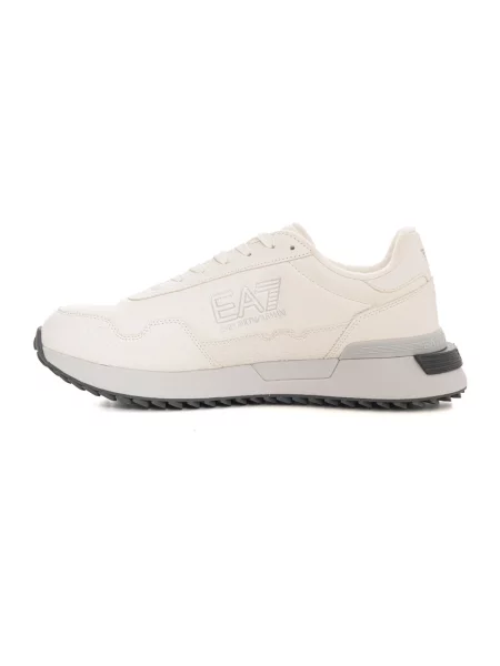 Sneakersy Emporio Armani Ea7 skórzane z nadrukiem beżowe