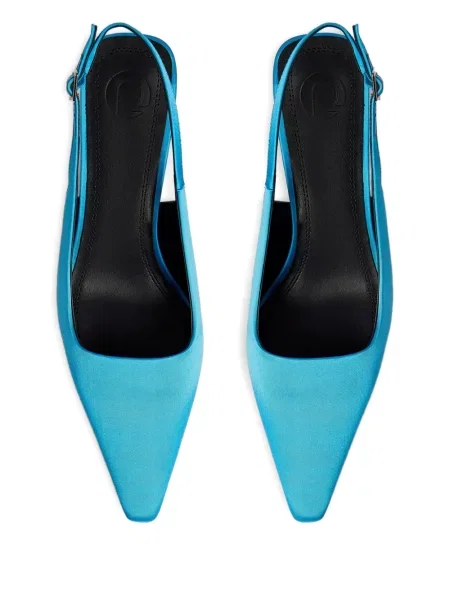 Pantofi cu toc 12 Storeez de mătase slingback albastru