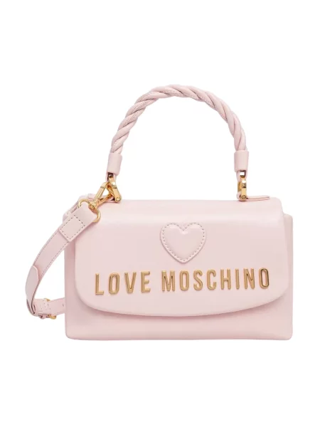 Love Moschino torebka crossbody skórzana różowa