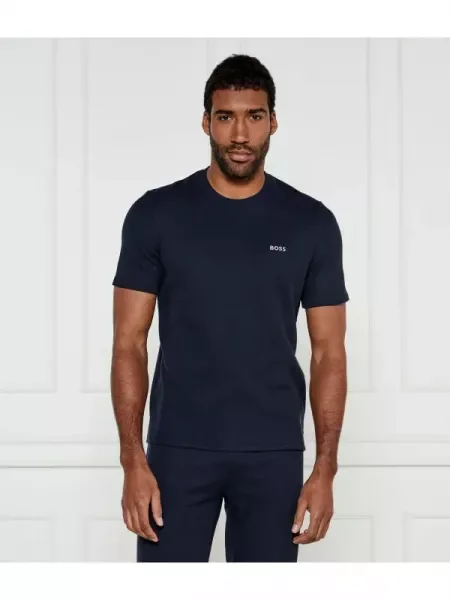 BOSS BLACK Tricou Waffle negru