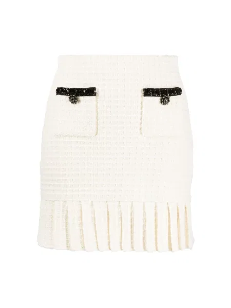 Spódnica mini Self-portrait beżowa