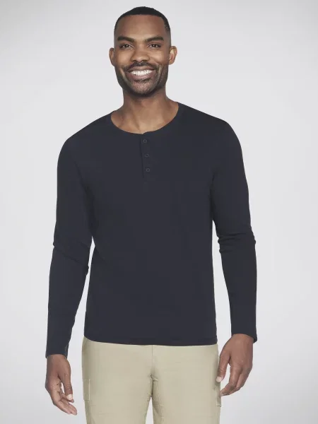 Skechers Skech-Breeze Slub L/S Henley Лонгслів чорний