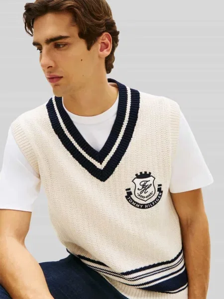 Kamizelka Tommy Hilfiger z autografem biała