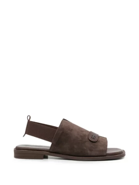Sandale Sergio Moretti Firenze slingback cu autograf maro