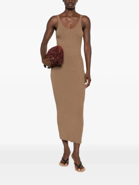 Rochie midi Enza Costa tricotate maro