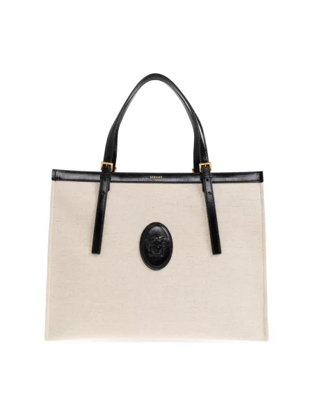 Shopperka Versace skórzana szara