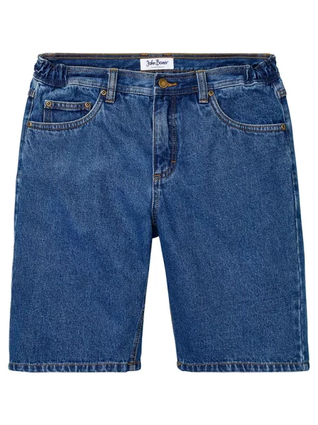 Bermudy jeansowe z elastycznym pasem classic fit niebieskie